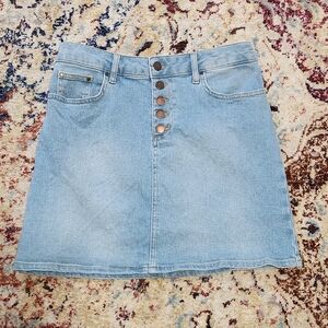 Boden Amelie Girlfriend A-Line Denim Mini Skirt Light Wash Size 6 Petite